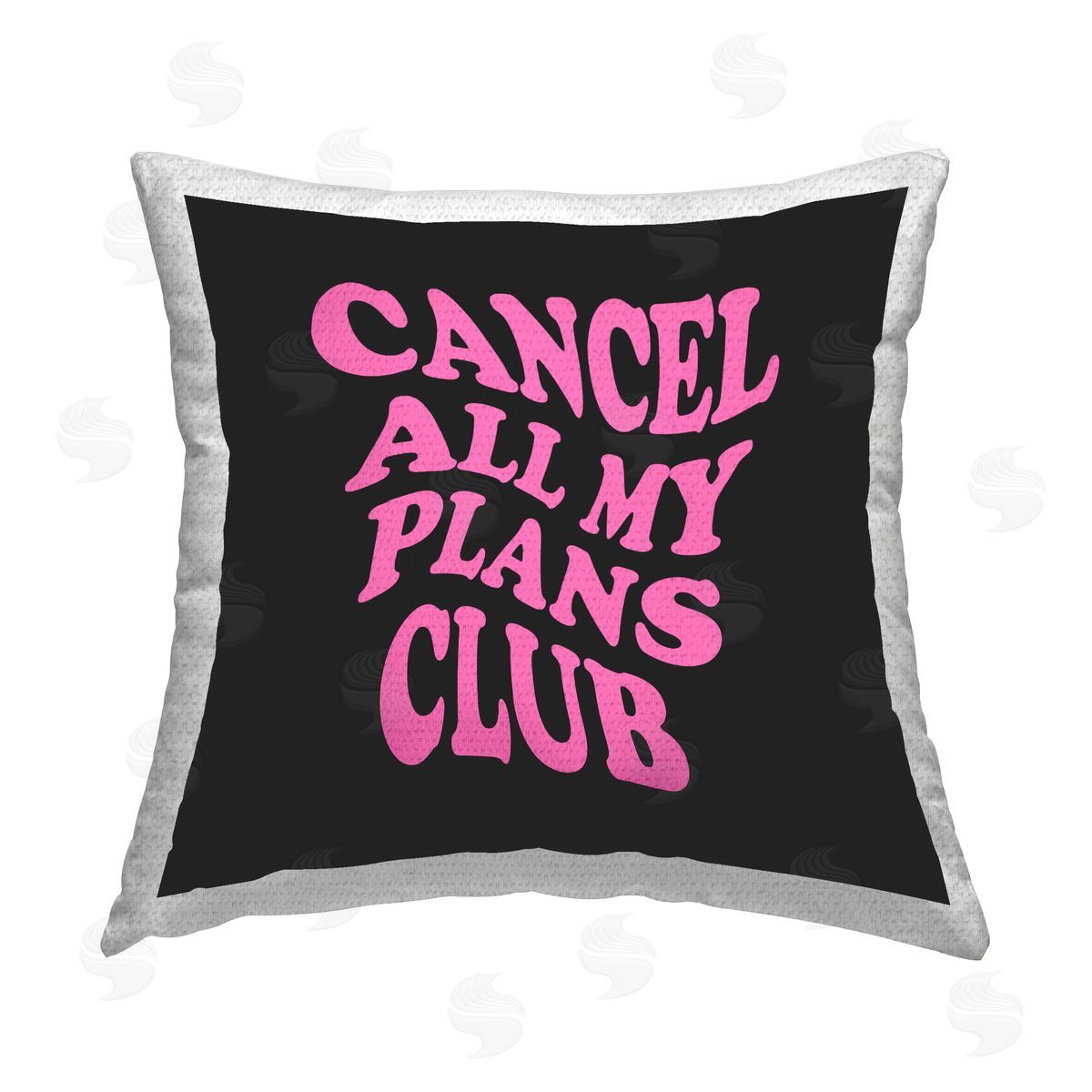 House of Lulu Black & Pink Introvert Phrase Outdoor Quick-Dry Polyester Printed Throw Pillow