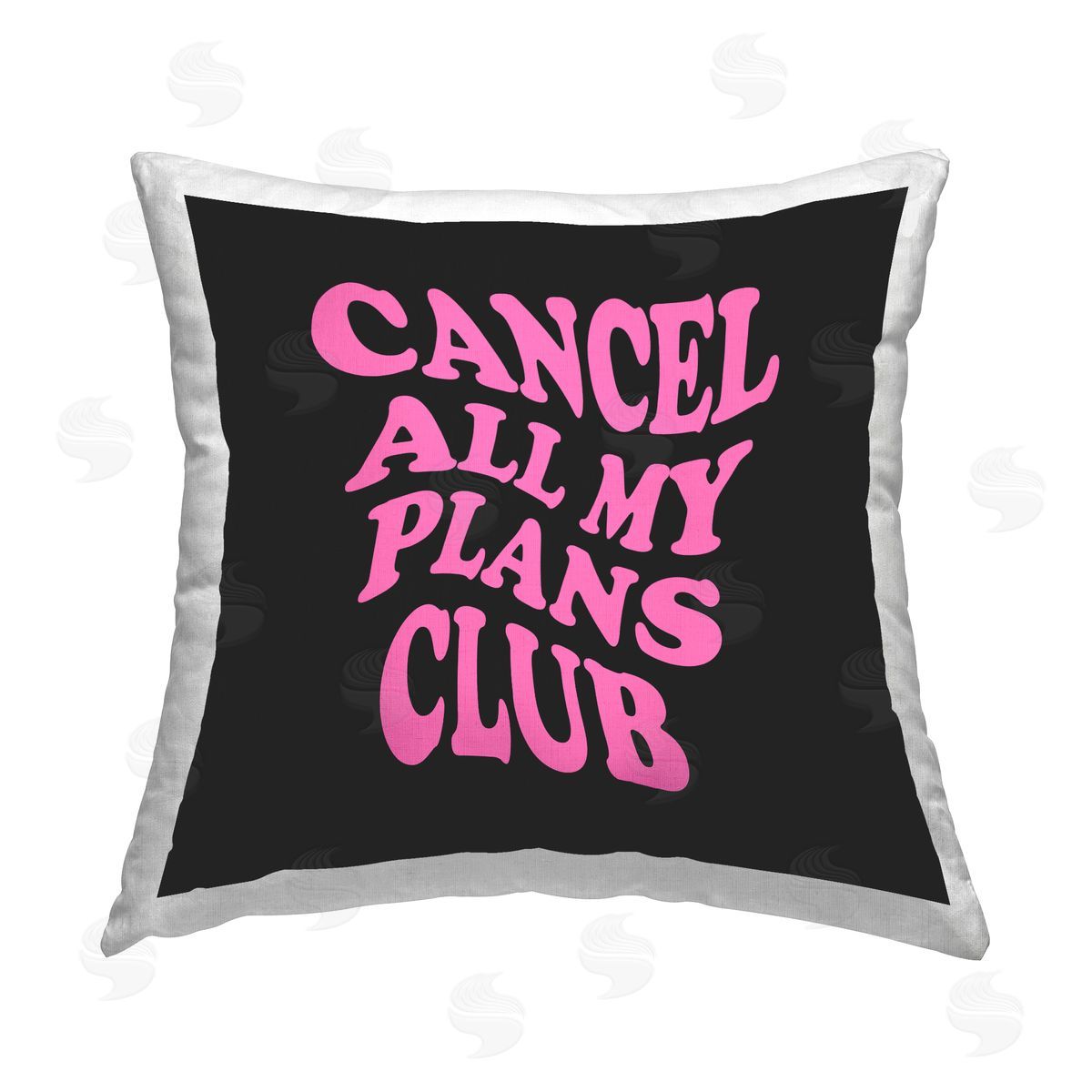 House of Lulu Black & Pink Introvert Phrase Printed Plush Polyester Throw Pillow
