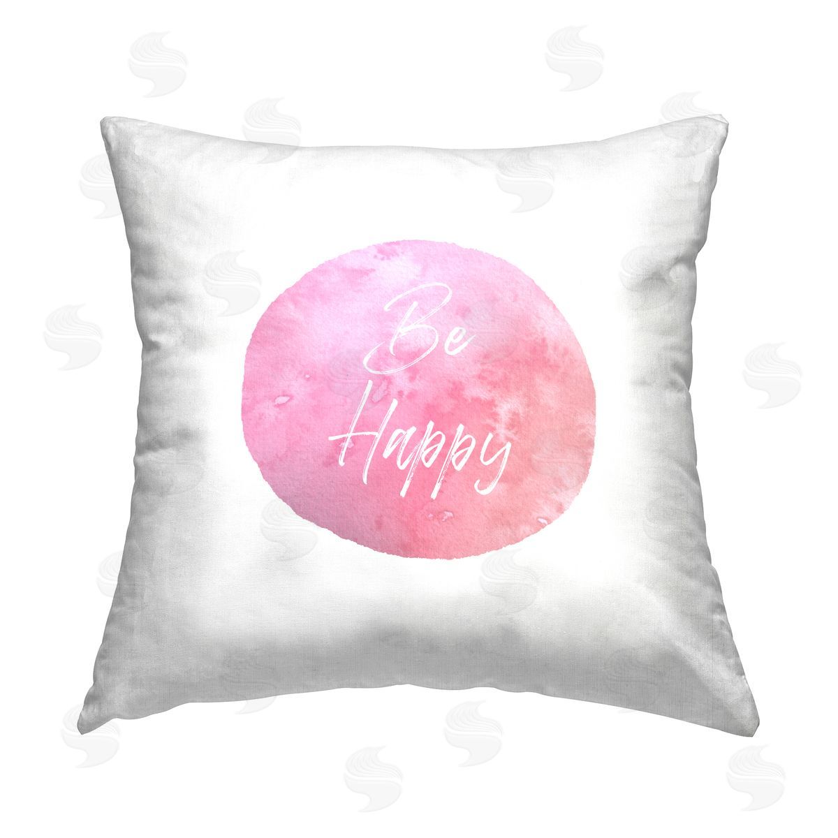Christine Zalewski Be Happy on Pink Printed Plush Polyester Throw Pillow