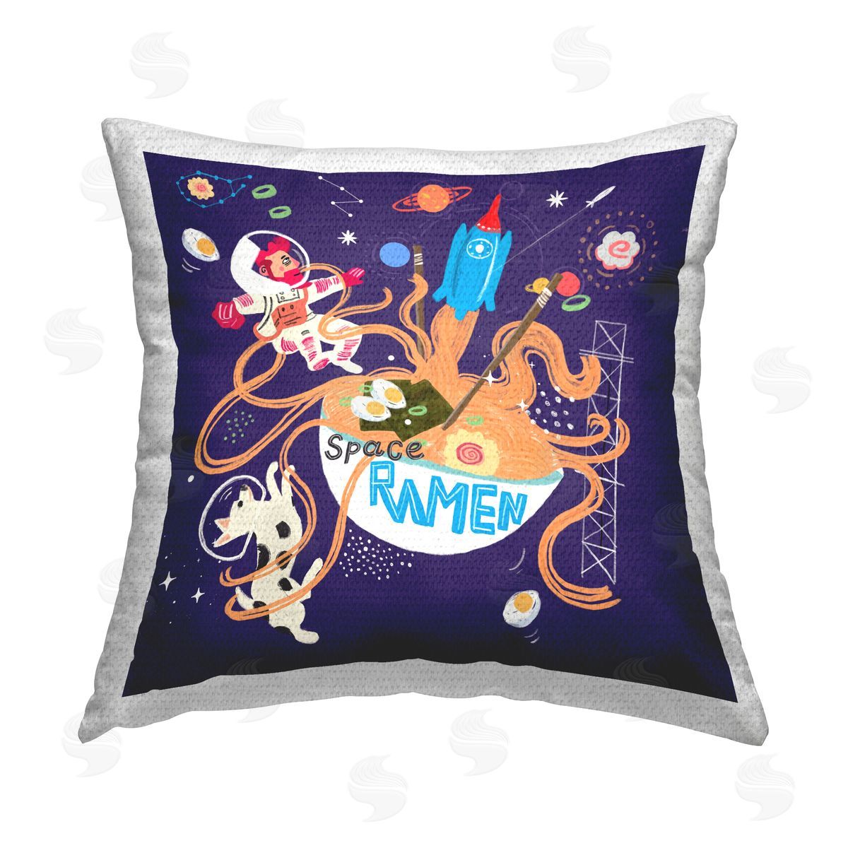 Juliet Rose Philips Outer Space Ramen Outdoor Quick-Dry Polyester Printed Throw Pillow