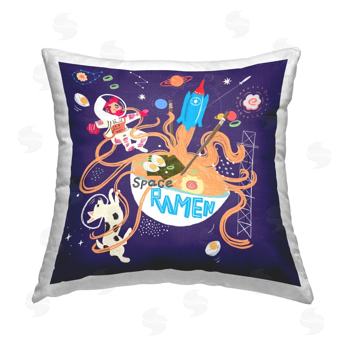 Juliet Rose Philips Outer Space Ramen Printed Plush Polyester Throw Pillow