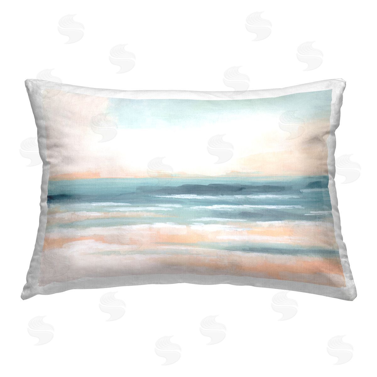 June Erica Vess Blush Beach Landscape Printed Plush Polyester Throw Pillow