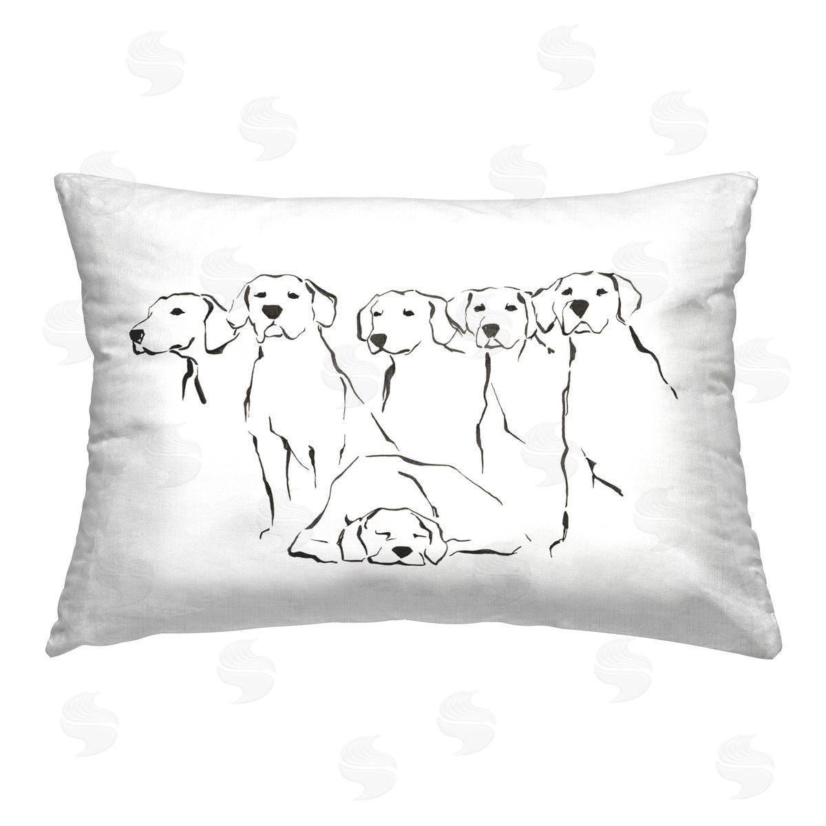 Ethan Harper Minimal Dogs Doodle Printed Plush Polyester Throw Pillow