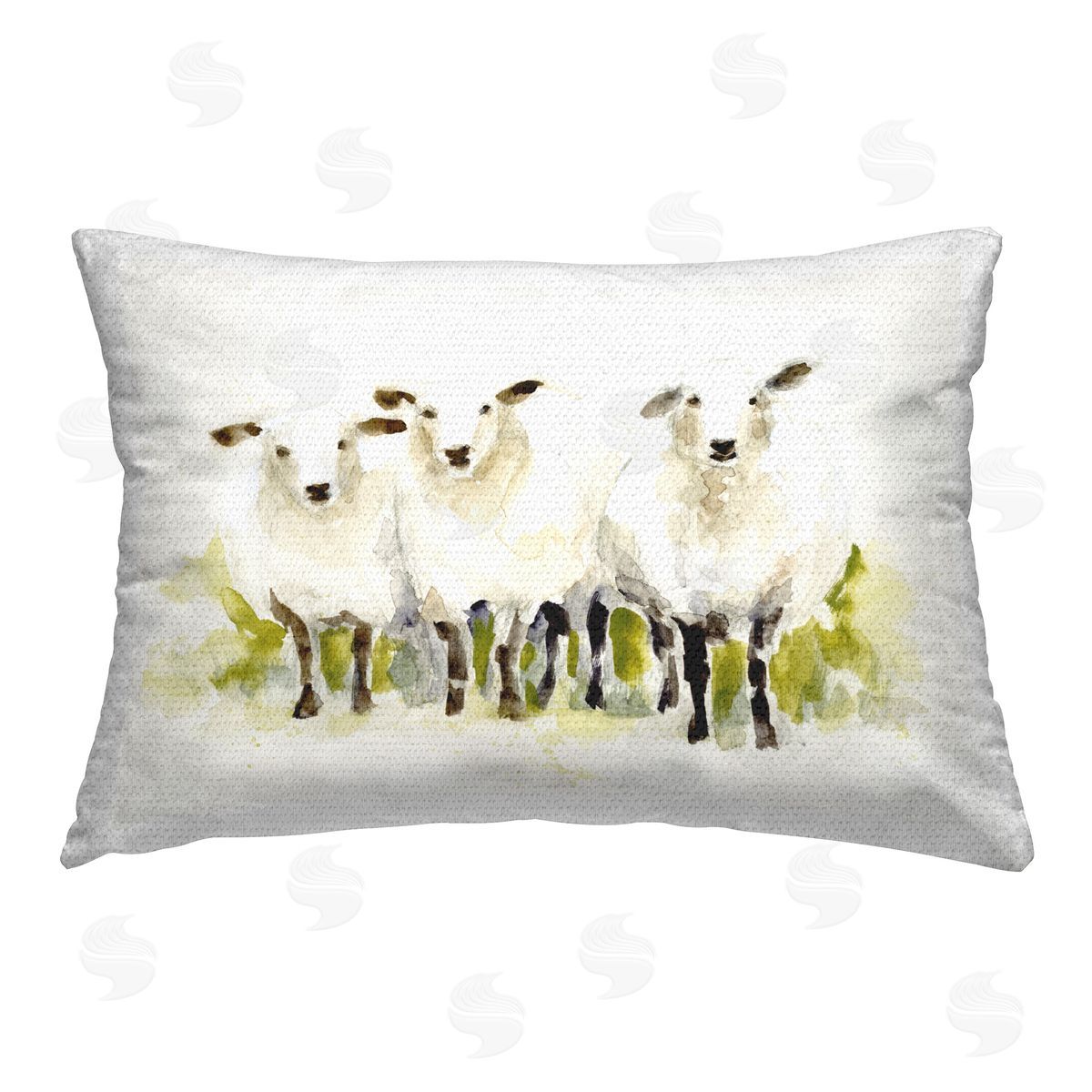 Victoria Barnes Soft Sheep Trio Outdoor Quick-Dry Polyester Printed Throw Pillow