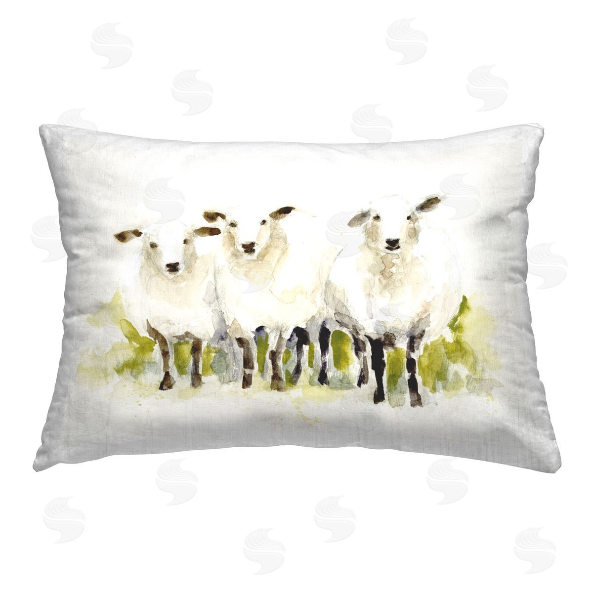 Victoria Barnes Soft Sheep Trio Printed Plush Polyester Throw Pillow