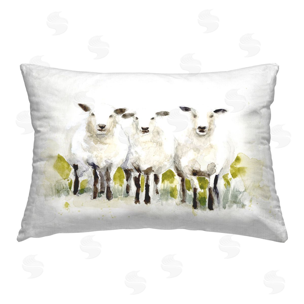 Victoria Barnes Subtle Sheep Trio Printed Plush Polyester Throw Pillow