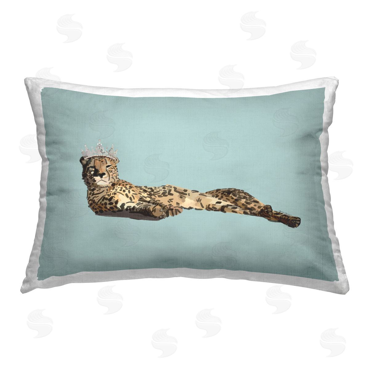 Amelia Noyes Royal Lounging Cheetah Printed Plush Polyester Throw Pillow
