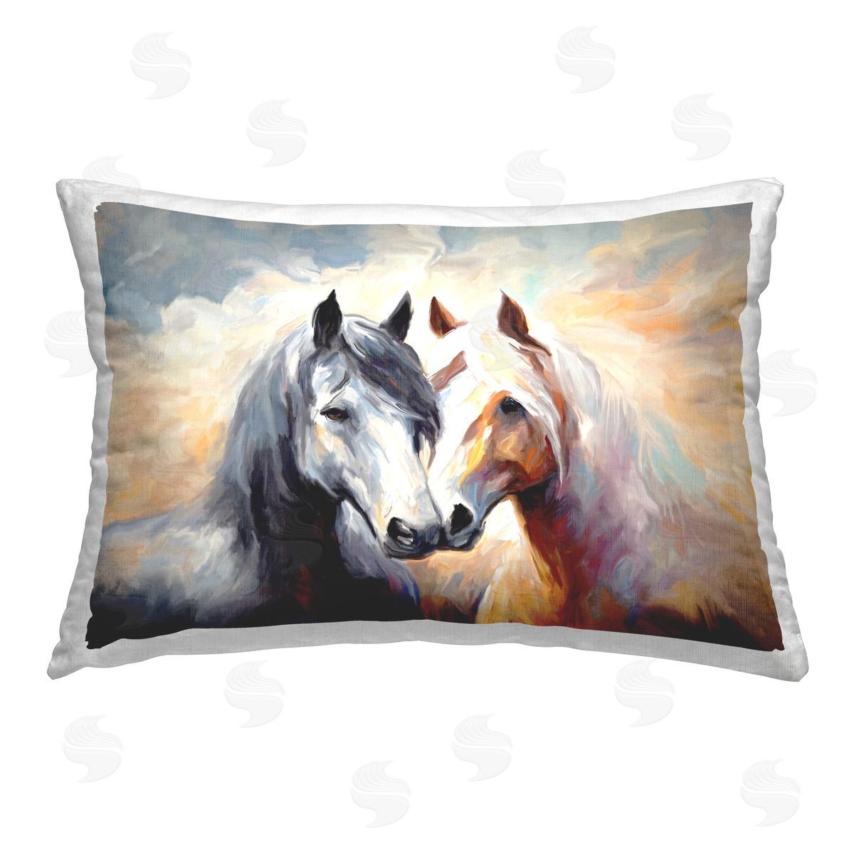 Ramona Murdock Stallions with Sun Rays Printed Plush Polyester Throw Pillow