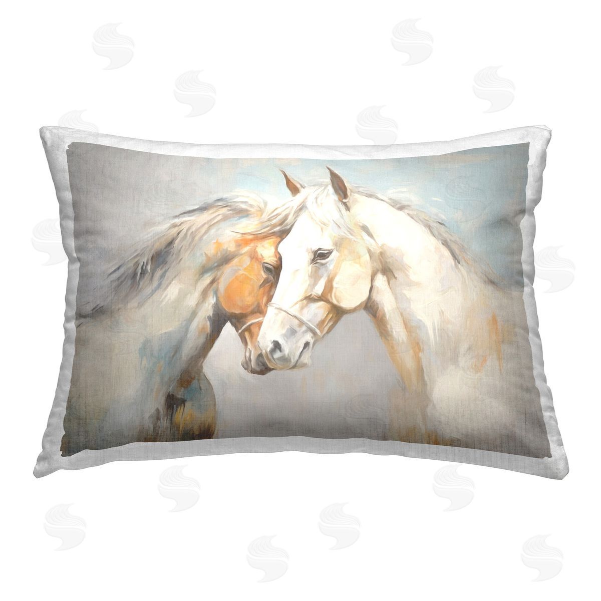Ramona Murdock Hugging Horse Pair Printed Plush Polyester Throw Pillow