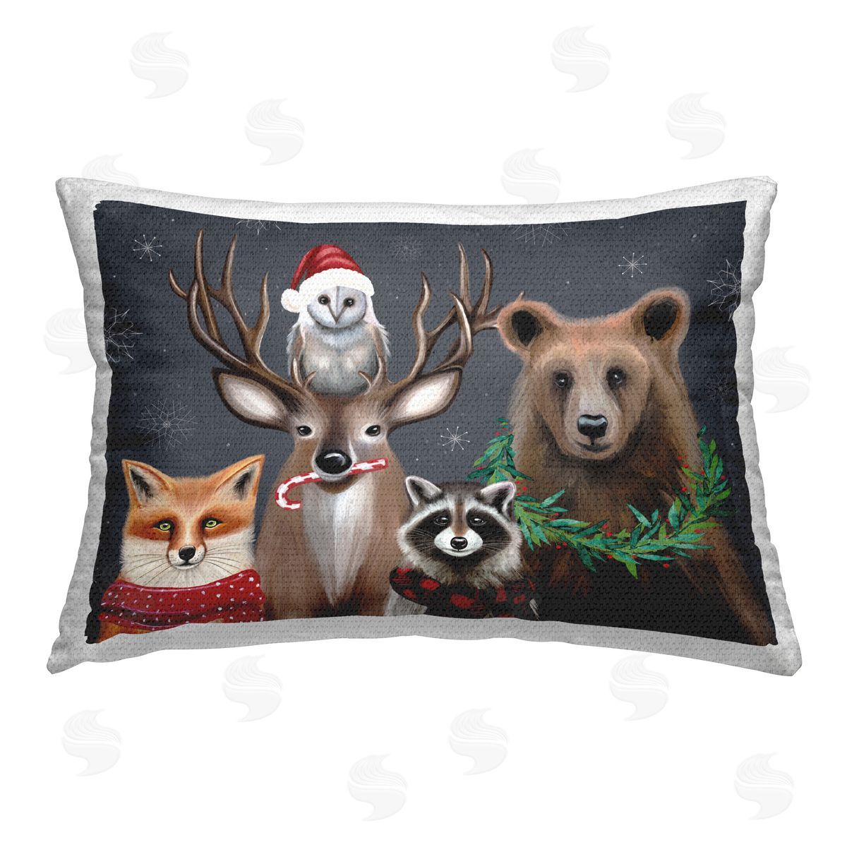 Elizabeth Tyndall Winter Forest Animals Outdoor Quick-Dry Polyester Printed Throw Pillow