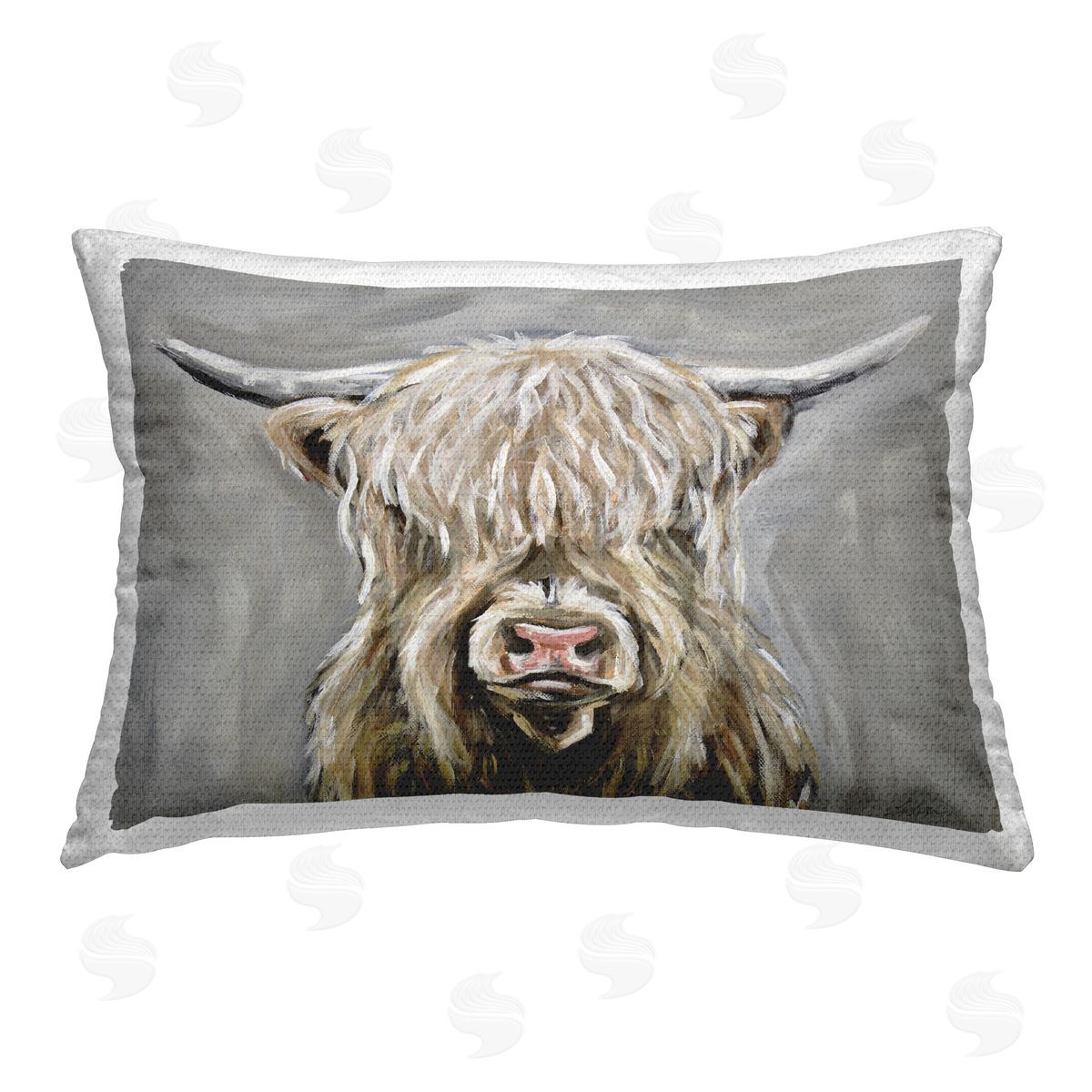 Lee Keller Traditional Cattle Portrait Outdoor Quick-Dry Polyester Printed Throw Pillow