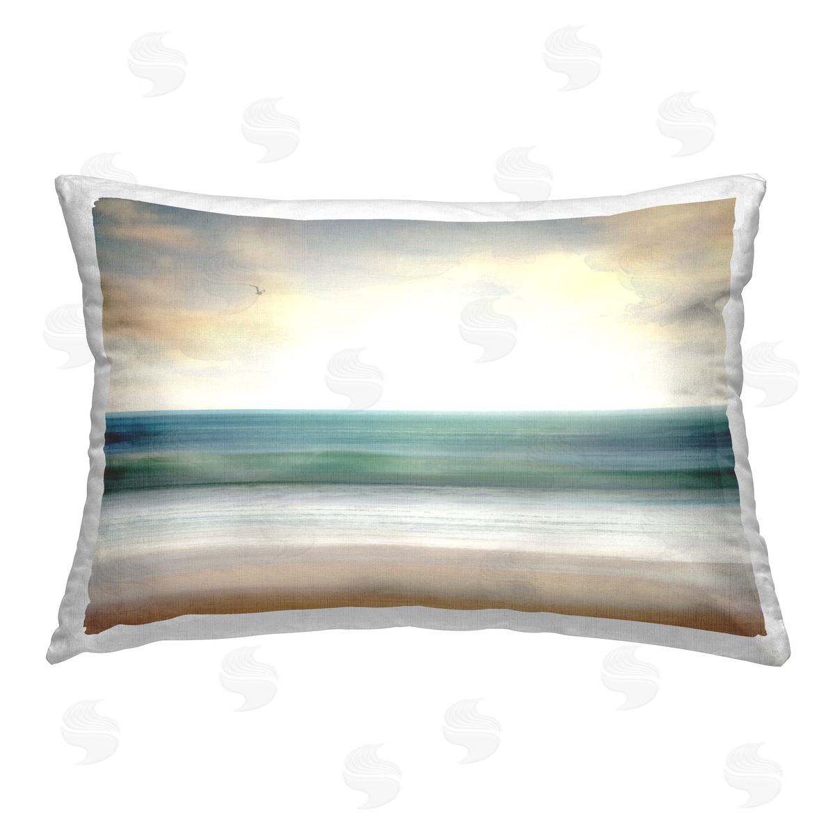 Susan Arnot Beach Sunrise Shore Printed Plush Polyester Throw Pillow