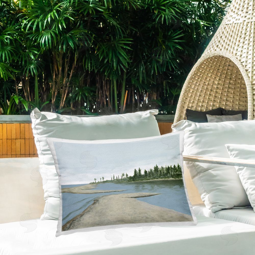 Michael Willett Sandy Path Landscape Outdoor Quick-Dry Polyester Printed Throw Pillow in Back Yard