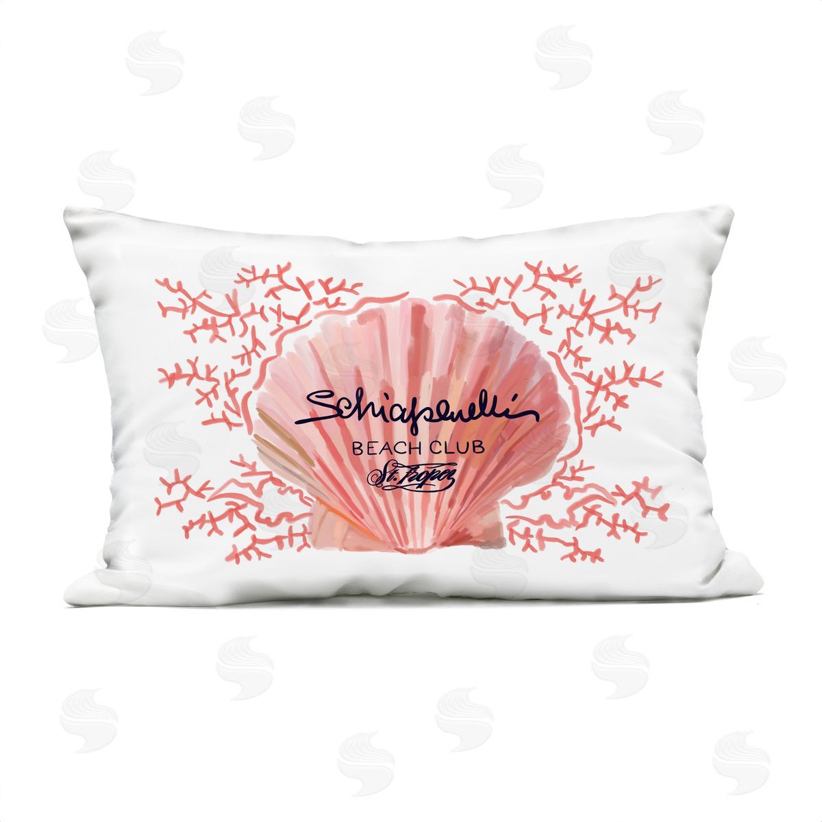 Amelia Noyes Pink Glam Clamshell Outdoor Quick-Dry Polyester Printed Throw Pillow
