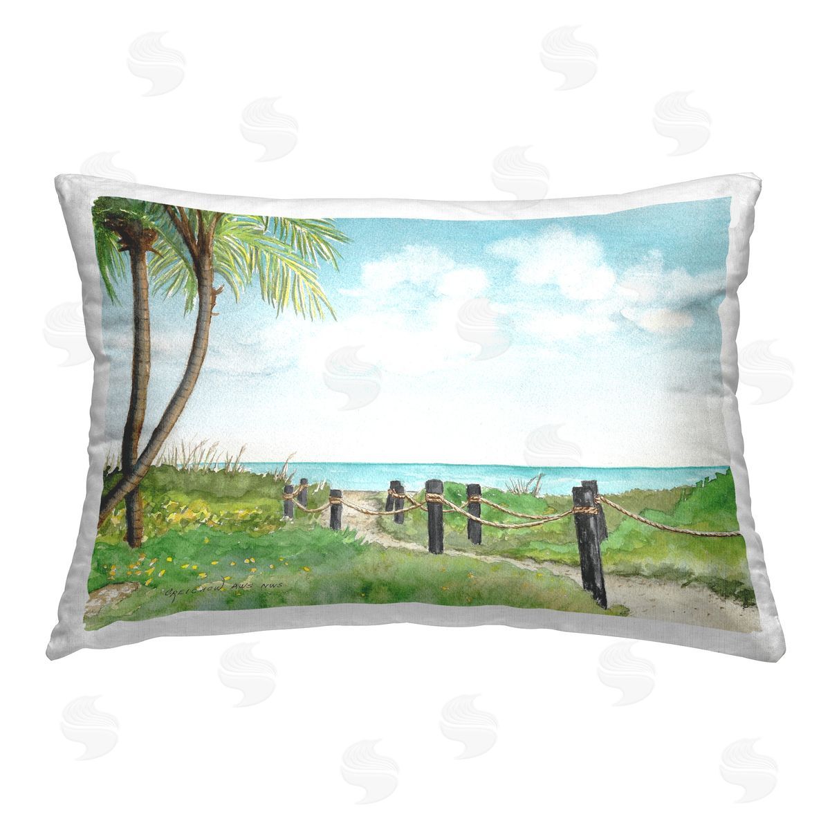 Christine Reichow Tropical Path Scenery Printed Plush Polyester Throw Pillow