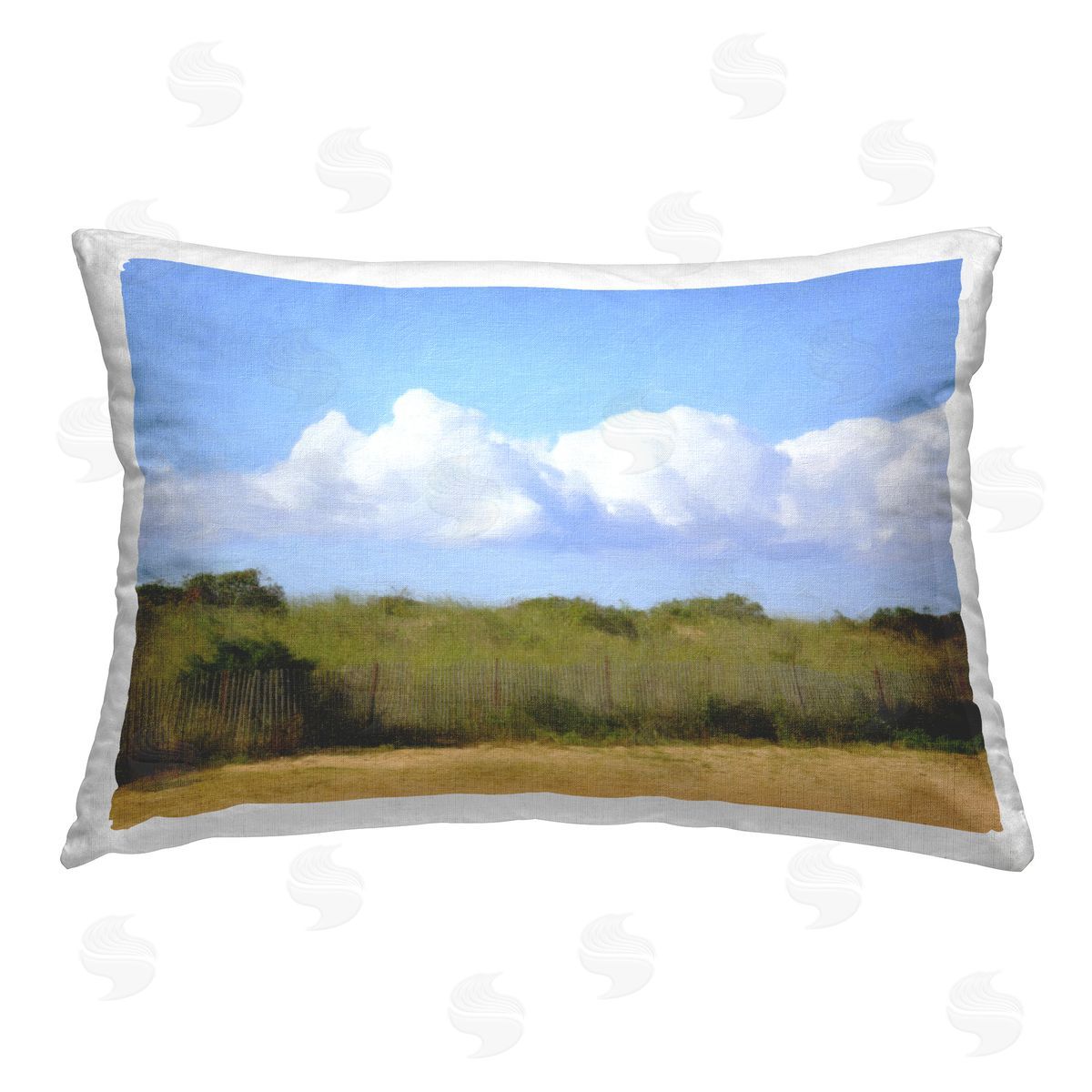 Graffitee Studios Coastal Countryside View Printed Plush Polyester Throw Pillow