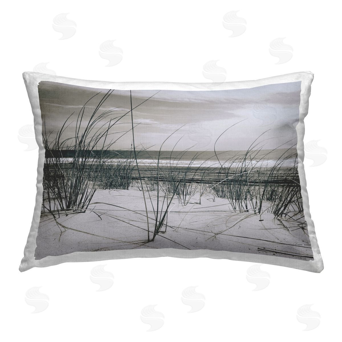 Graffitee Studios Tranquil Beach Reeds Printed Plush Polyester Throw Pillow