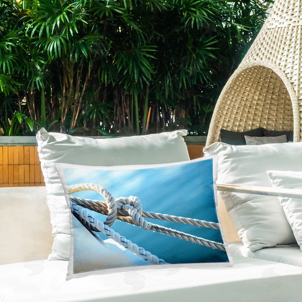 Stupell Studio Maritime Boat Knot Outdoor Quick-Dry Polyester Printed Throw Pillow in Back Yard