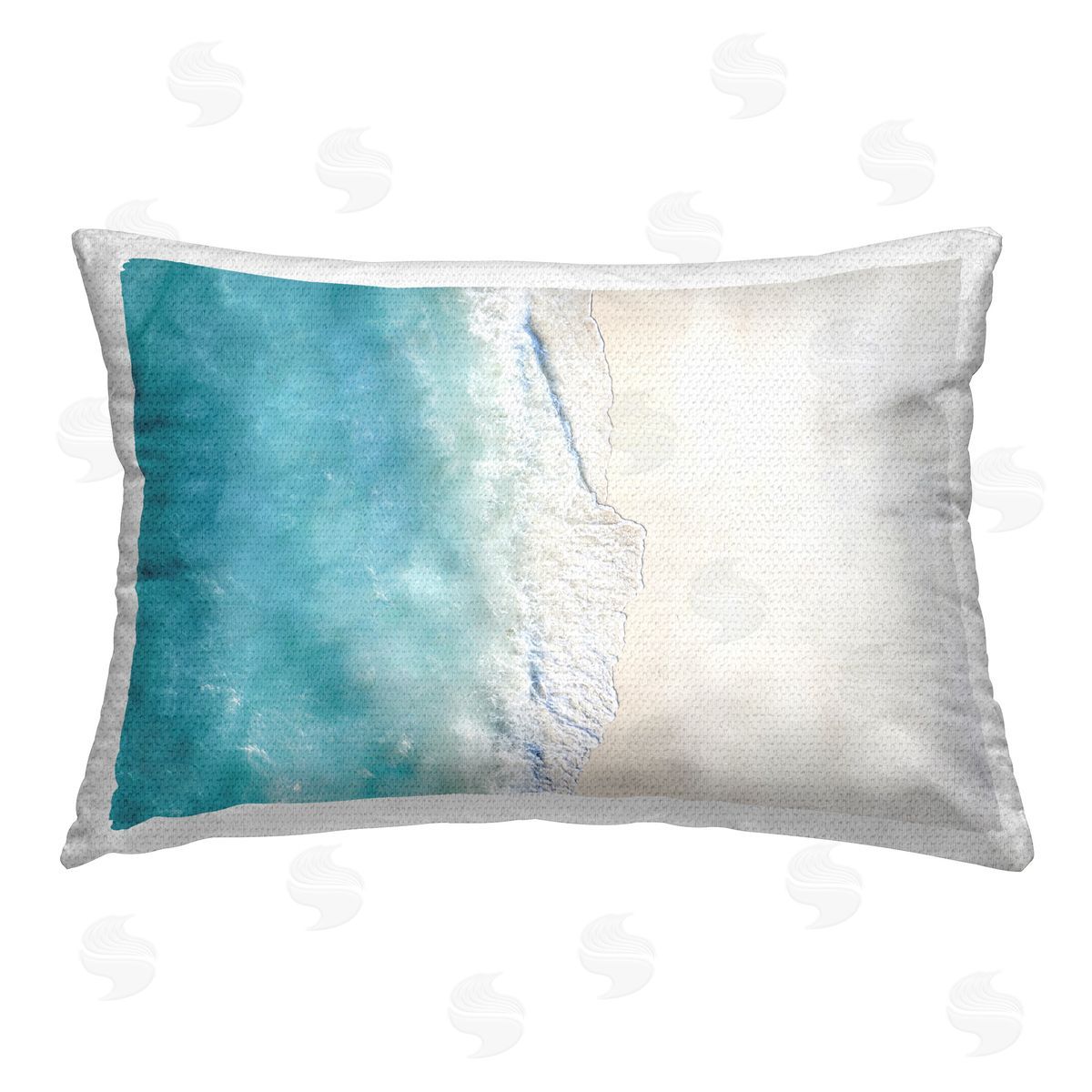 Sisi and Seb Aerial Beach Tropics Outdoor Quick-Dry Polyester Printed Throw Pillow