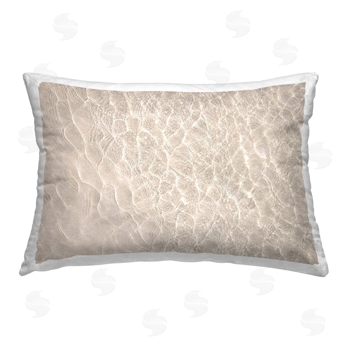 Sisi and Seb Sandy Ocean Ripples Printed Plush Polyester Throw Pillow