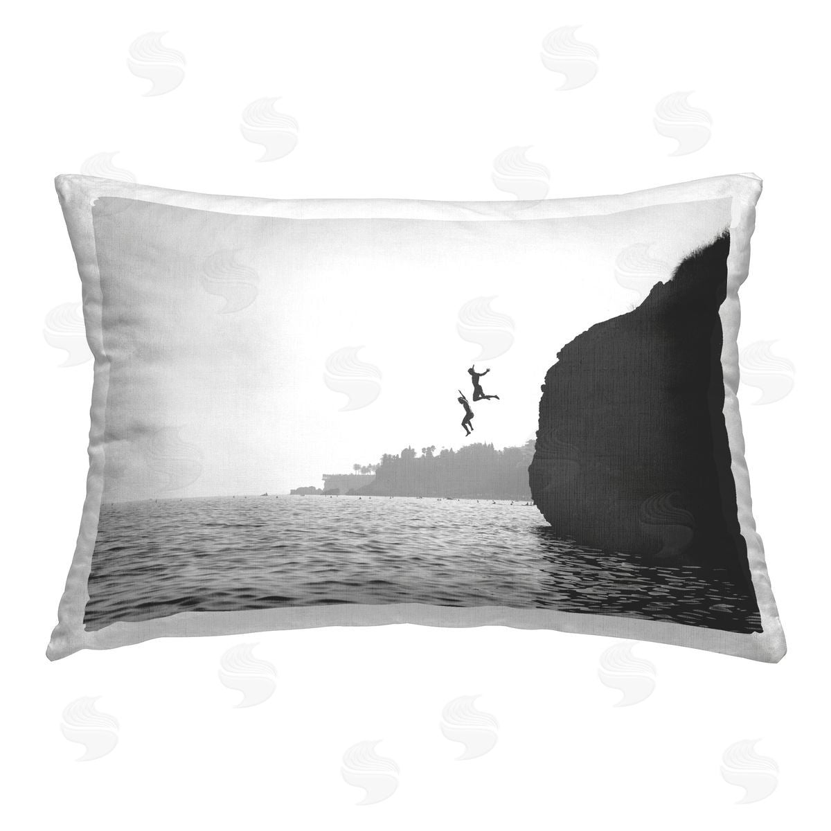 Sisi and Seb Summer Sea Diving Printed Plush Polyester Throw Pillow
