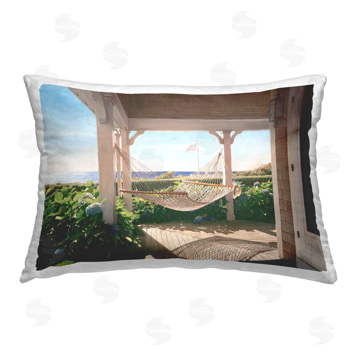 Tom Mielko Coastal Patio Hammock Printed Plush Polyester Throw Pillow