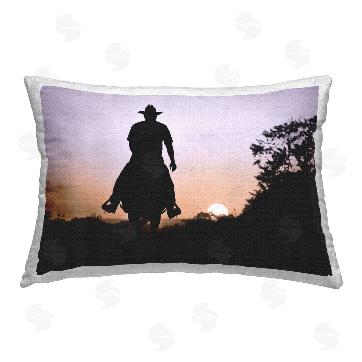 Marcus Prime Southern Cowboy Silhouette Outdoor Quick-Dry Polyester Printed Throw Pillow