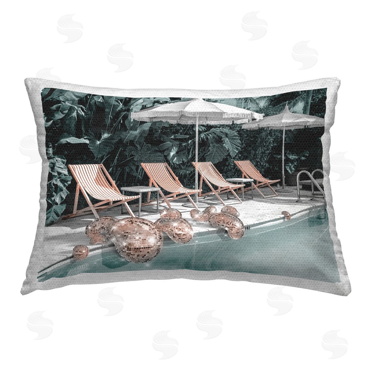 Ziwei Li Disco Pool Scene Outdoor Quick-Dry Polyester Printed Throw Pillow
