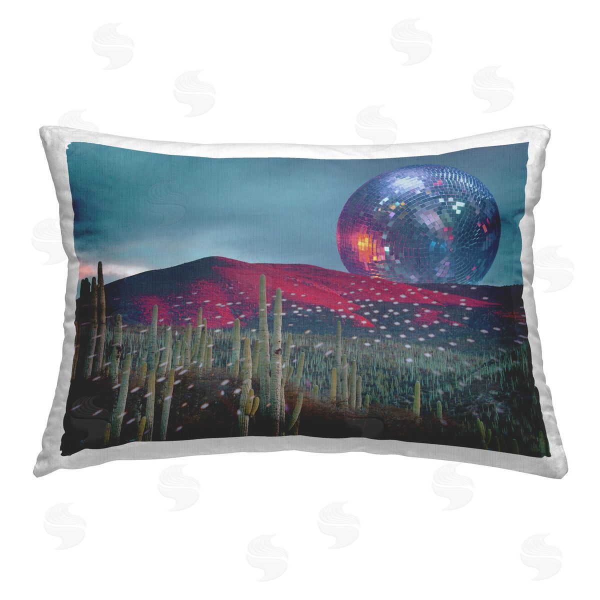 Stupell Studio Surreal Disco Moon Desert Printed Plush Polyester Throw Pillow