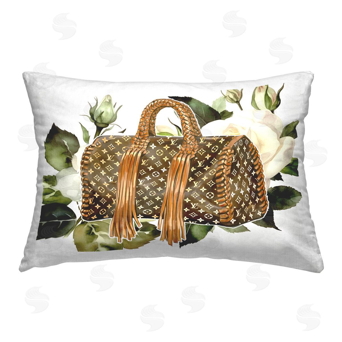 Ziwei Li Trendy Designer Bag Printed Plush Polyester Throw Pillow