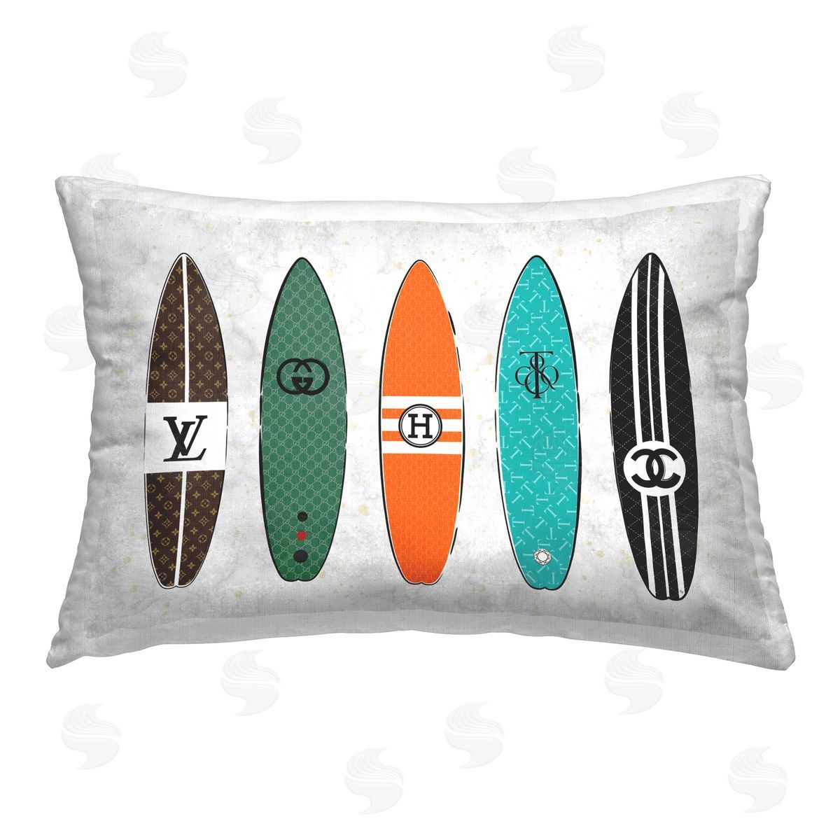 Martina Pavlova Designer Brand Surfboards Printed Plush Polyester Throw Pillow