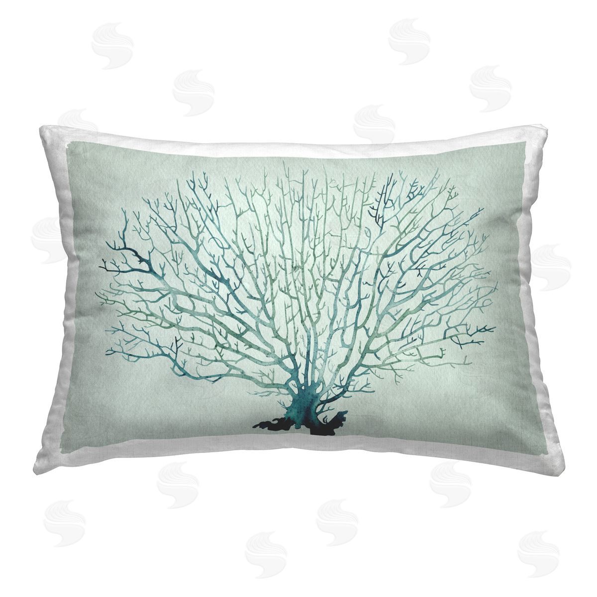 Grace Popp Aquatic Coral Abstraction Printed Plush Polyester Throw Pillow