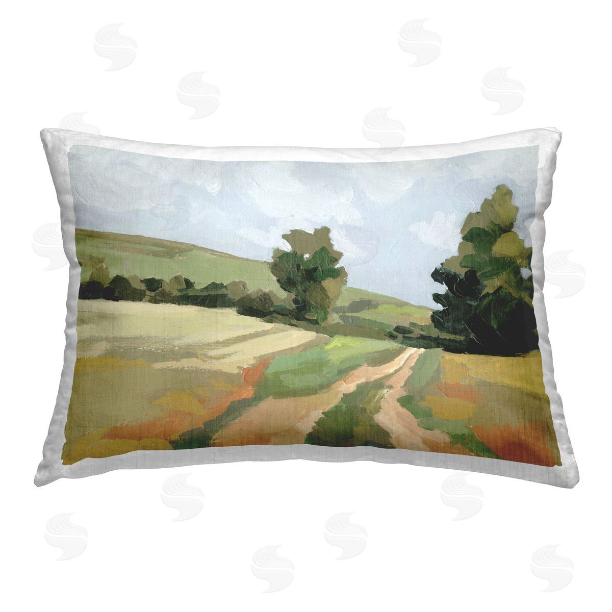 Victoria Barnes Modern Country Pathway Printed Plush Polyester Throw Pillow