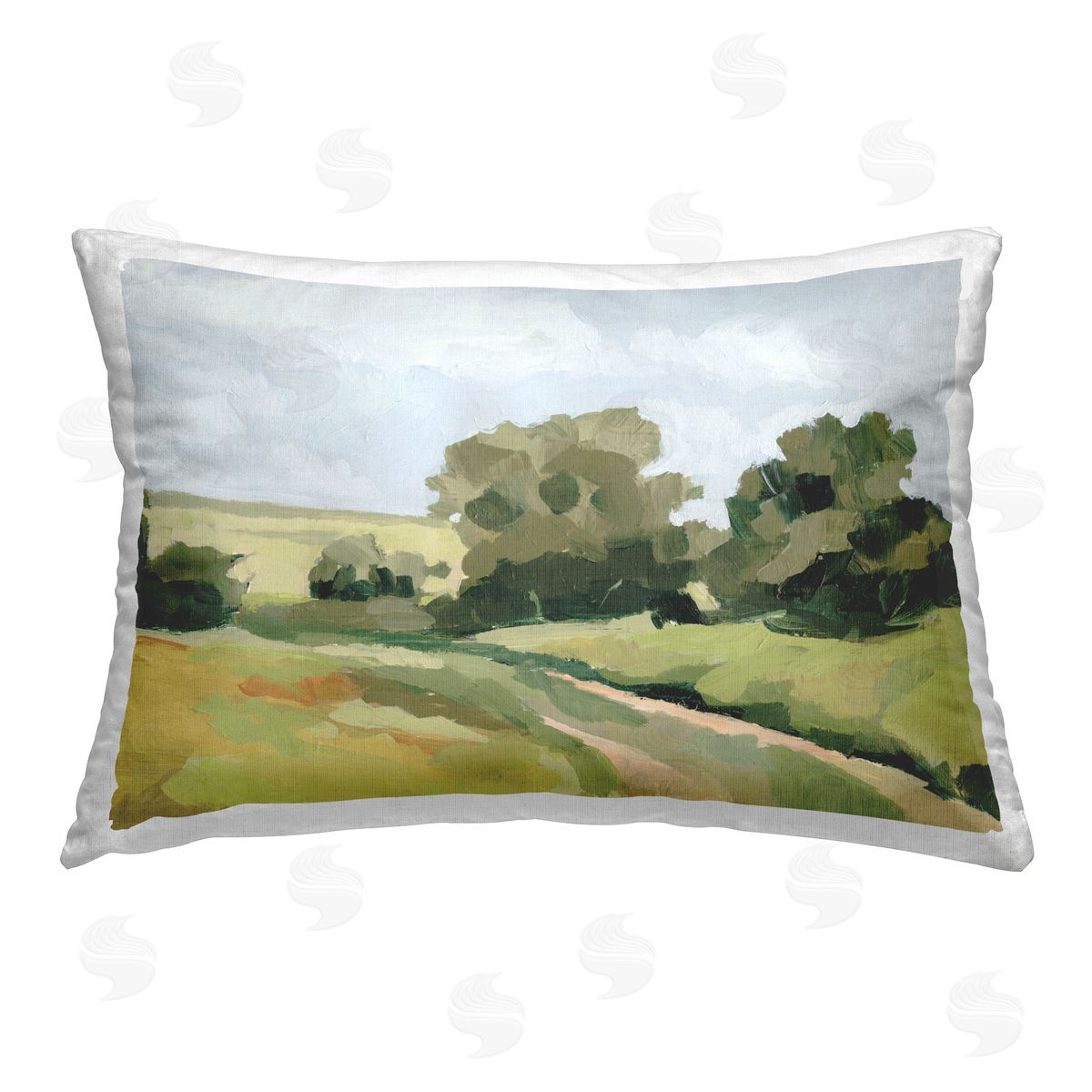 Victoria Barnes Abstract Country Pathway Printed Plush Polyester Throw Pillow