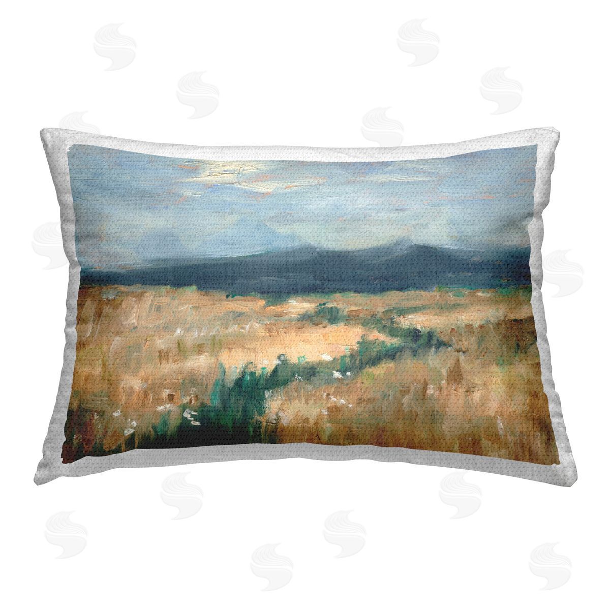 Ethan Harper Country Mountain Abstraction Outdoor Quick-Dry Polyester Printed Throw Pillow