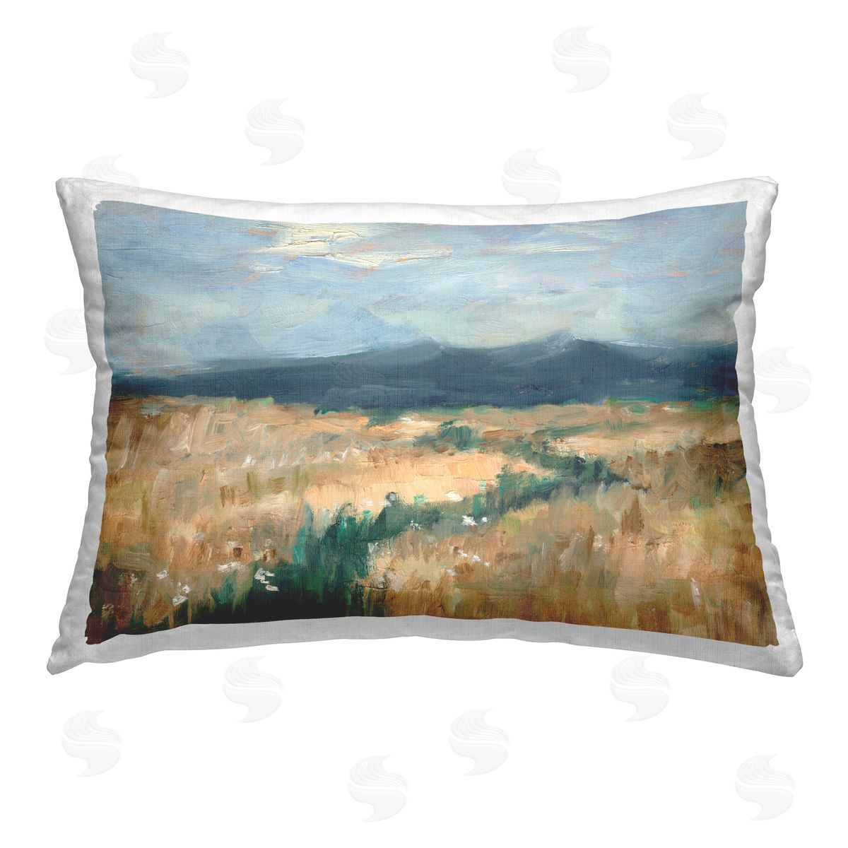 Ethan Harper Country Mountain Abstraction Printed Plush Polyester Throw Pillow
