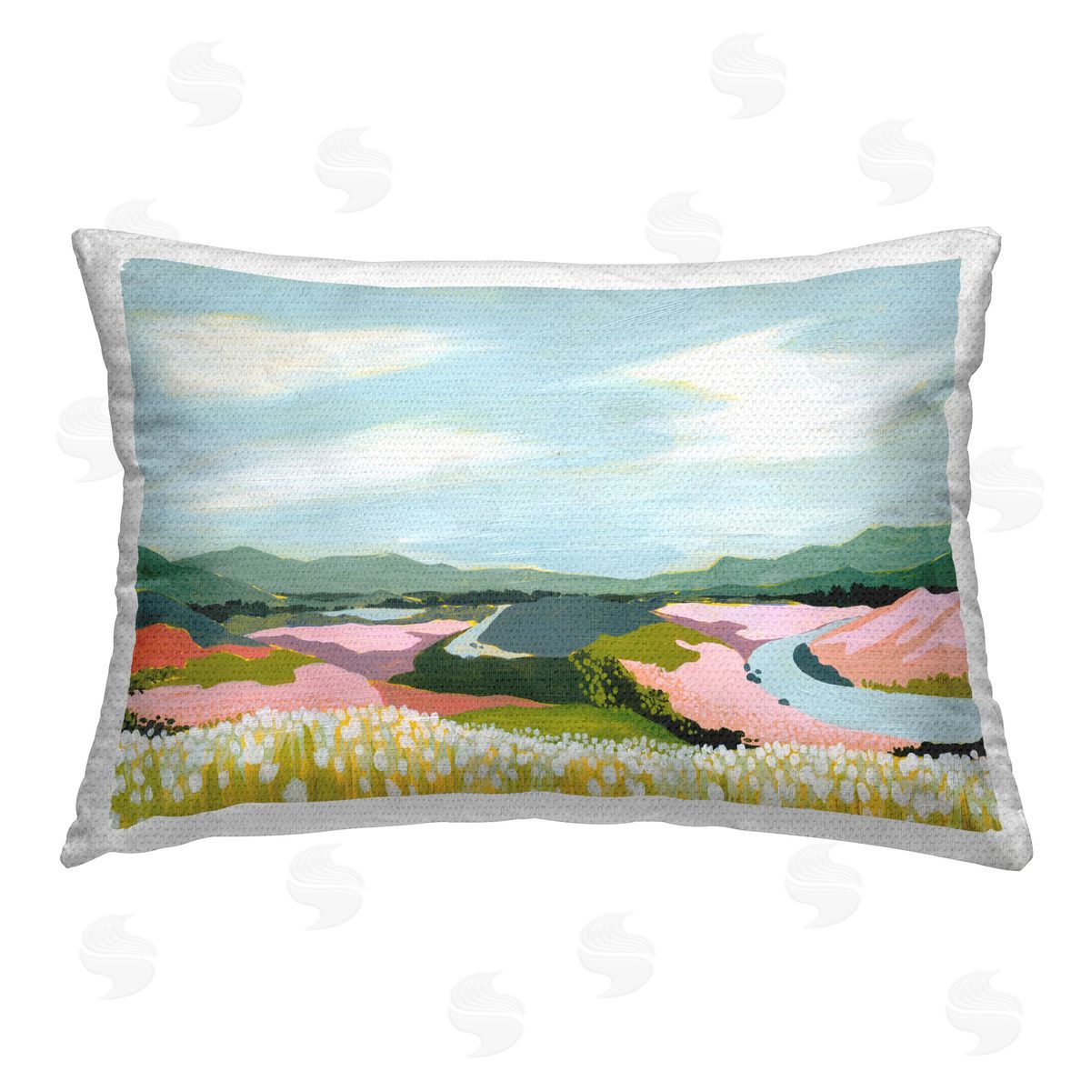 Grace Popp Modern Country Hills Outdoor Quick-Dry Polyester Printed Throw Pillow