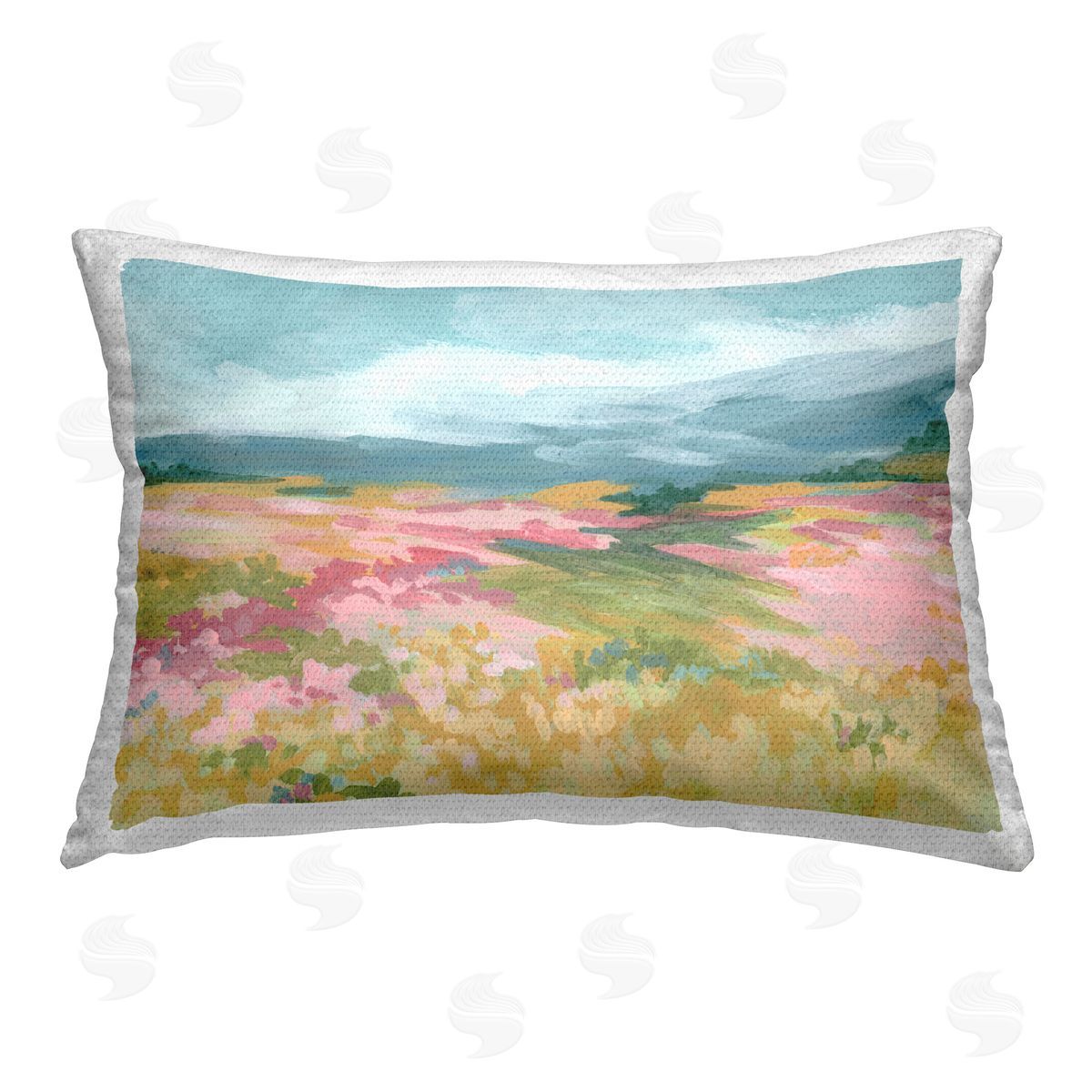 June Erica Vess Dynamic Pastel Hills Outdoor Quick-Dry Polyester Printed Throw Pillow