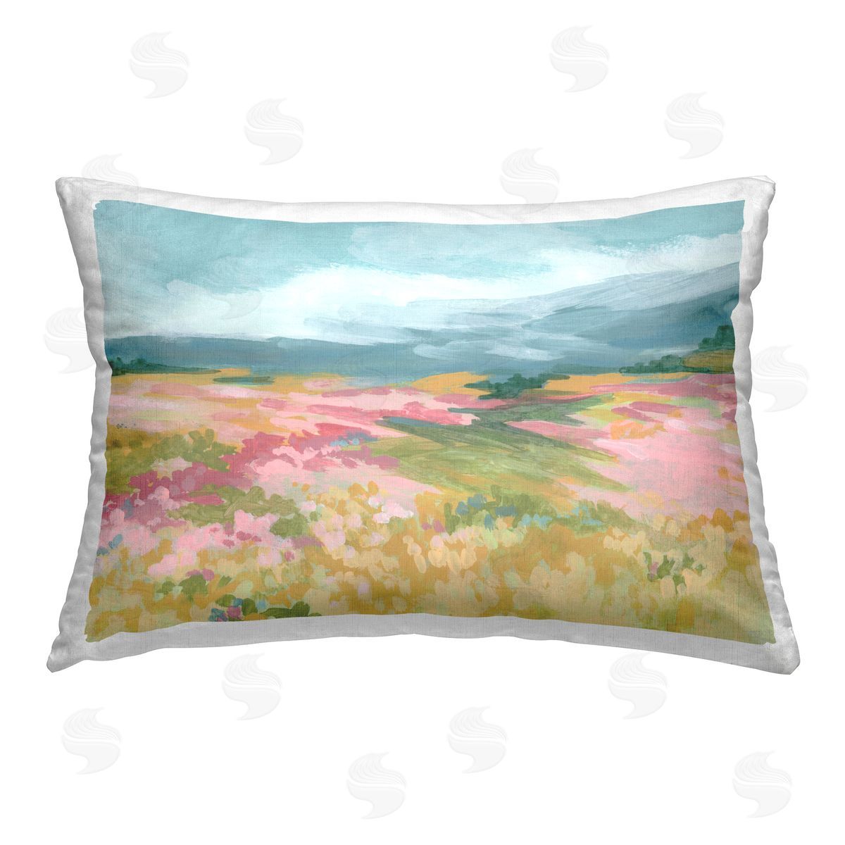 June Erica Vess Dynamic Pastel Hills Printed Plush Polyester Throw Pillow