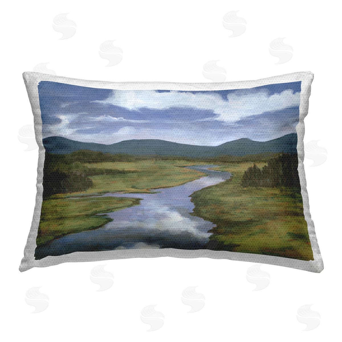 Michael Willett Clouds Reflecting in River Outdoor Quick-Dry Polyester Printed Throw Pillow