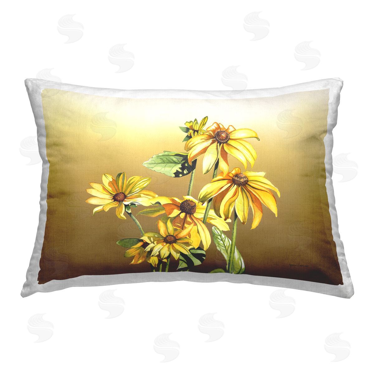 Christine Reichow Black Eyed Susan Blooms Printed Plush Polyester Throw Pillow