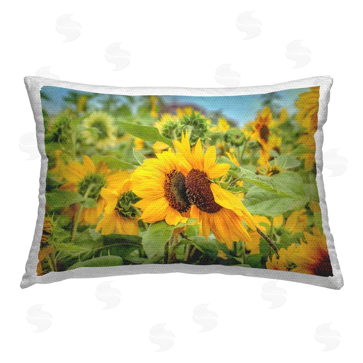 Carrie Ann Grippo-Pike Country Sunflower Garden Outdoor Quick-Dry Polyester Printed Throw Pillow