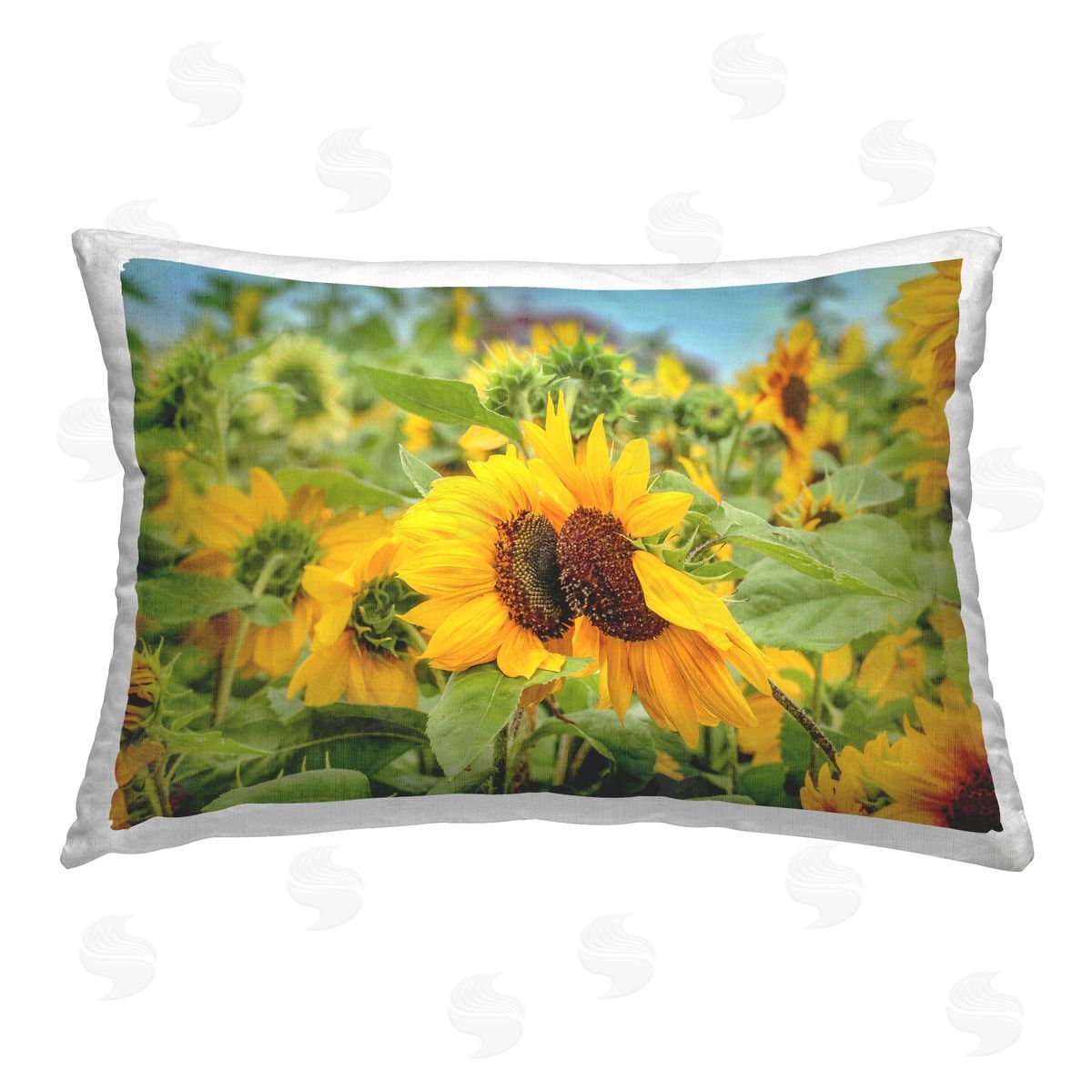 Carrie Ann Grippo-Pike Country Sunflower Garden Printed Plush Polyester Throw Pillow