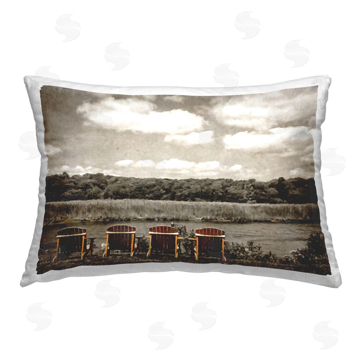 Graffitee Studios Chairs Overlooking Nature Printed Plush Polyester Throw Pillow