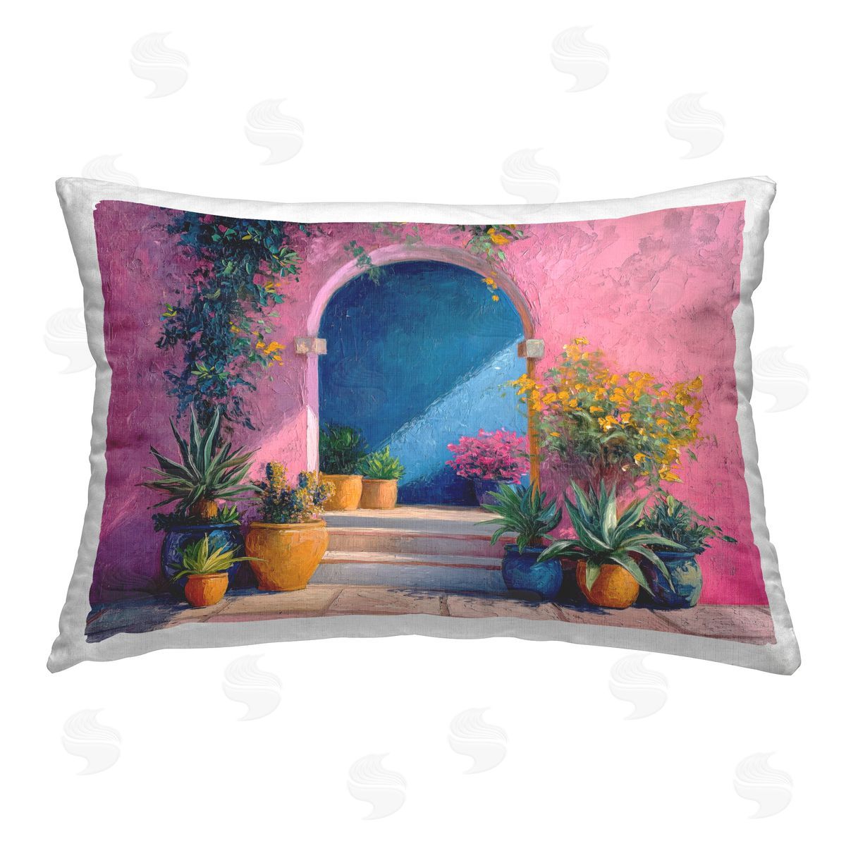 Imagine It Images Floral Arched Doorway Printed Plush Polyester Throw Pillow