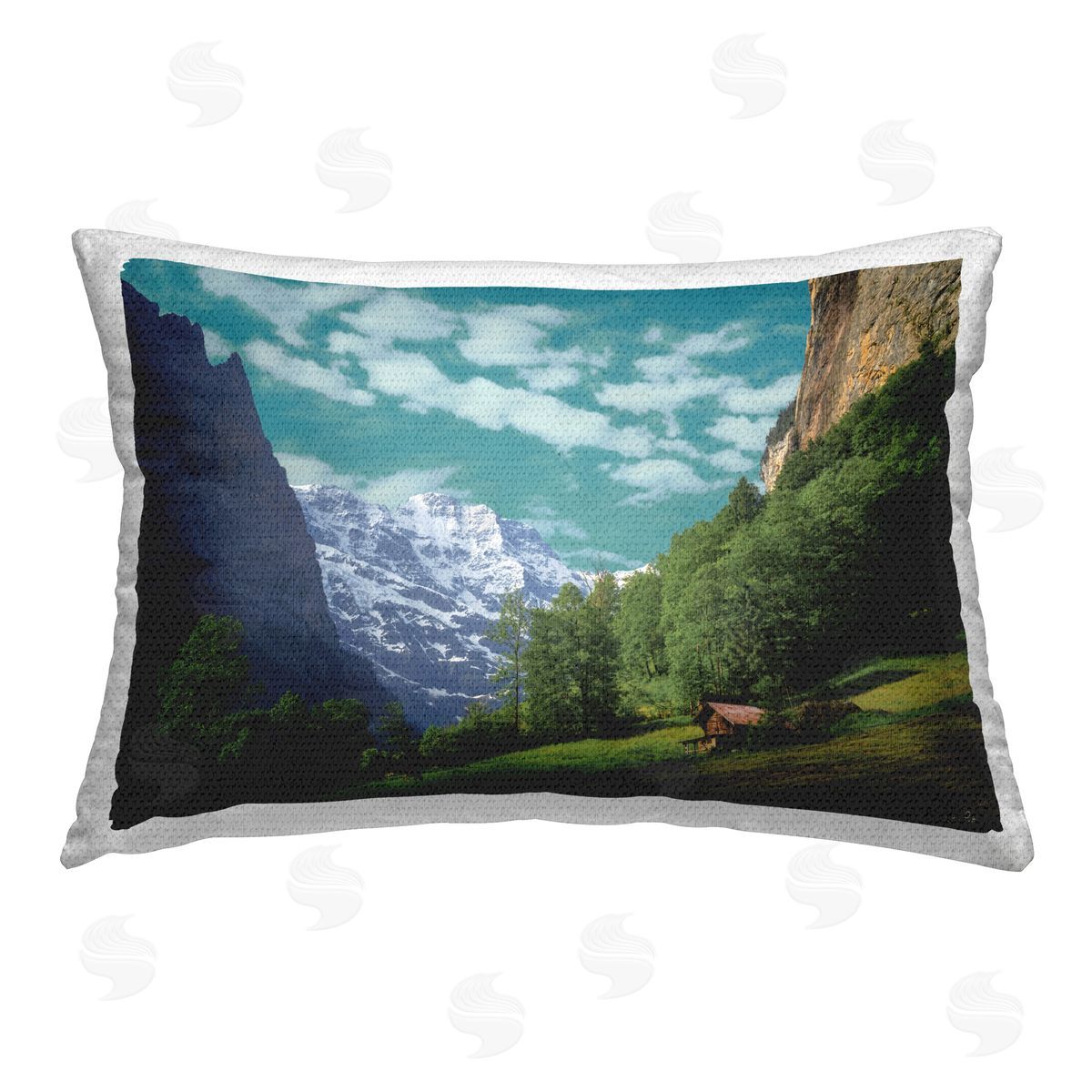 Martin Podt Lush Mountain Hill Outdoor Quick-Dry Polyester Printed Throw Pillow
