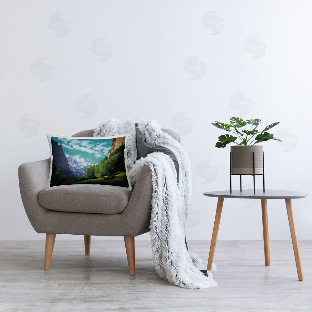 Martin Podt Lush Mountain Hill Printed Plush Polyester Throw Pillow On Chair