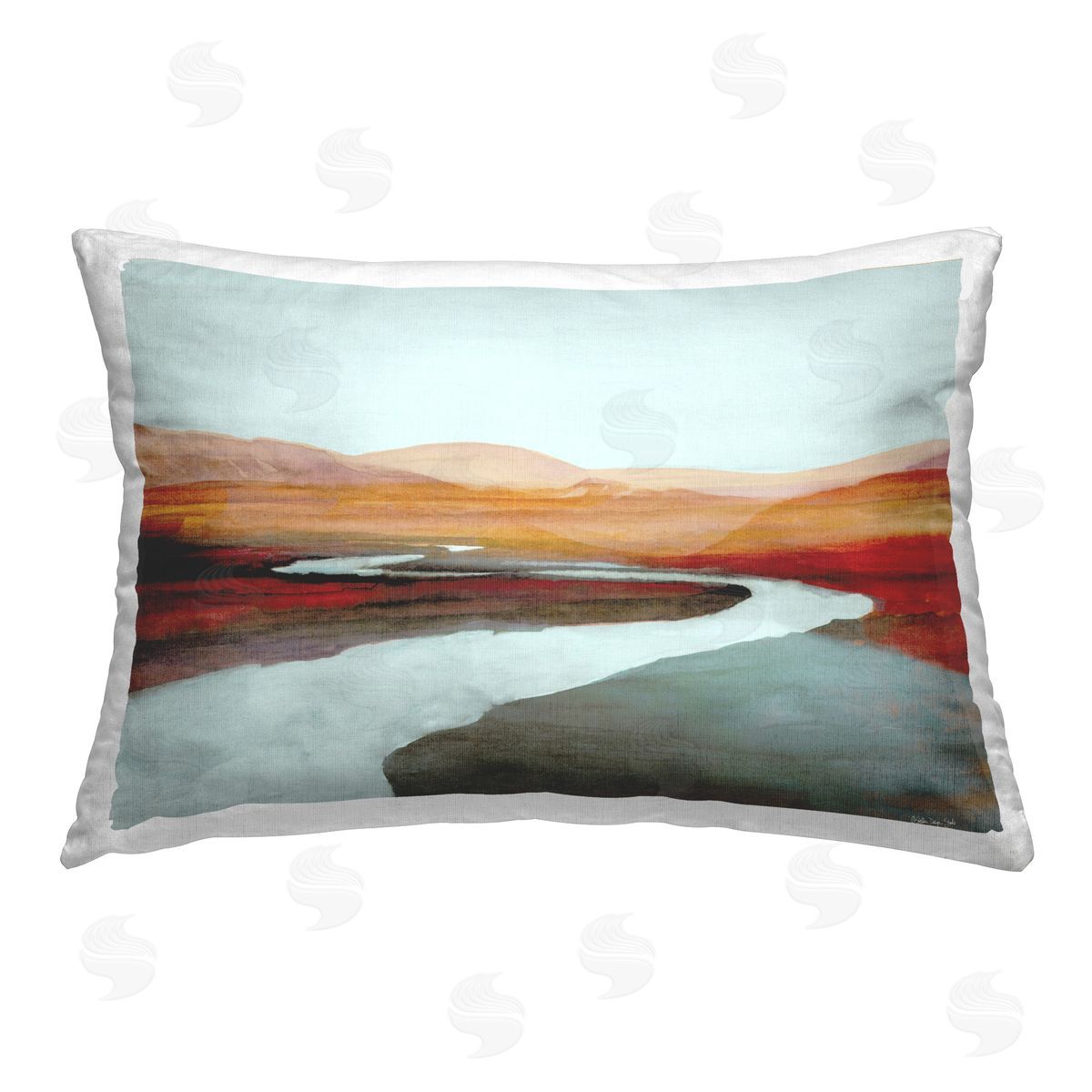 Stellar Design Studio Winding Canyon Stream Printed Plush Polyester Throw Pillow