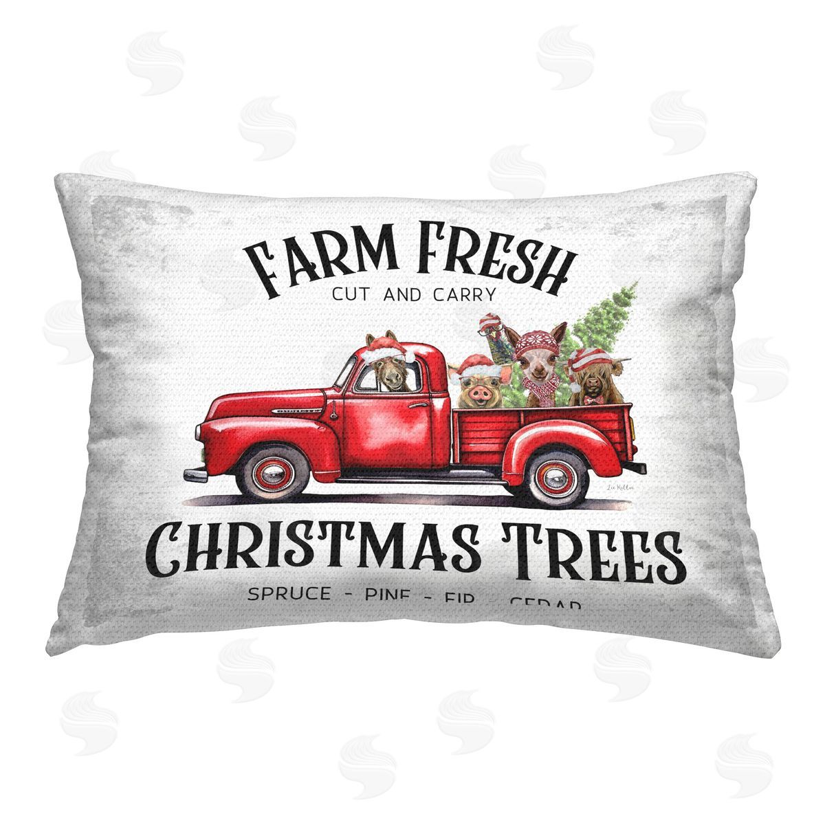 Lee Keller Rustic Farm Fresh Trees Outdoor Quick-Dry Polyester Printed Throw Pillow