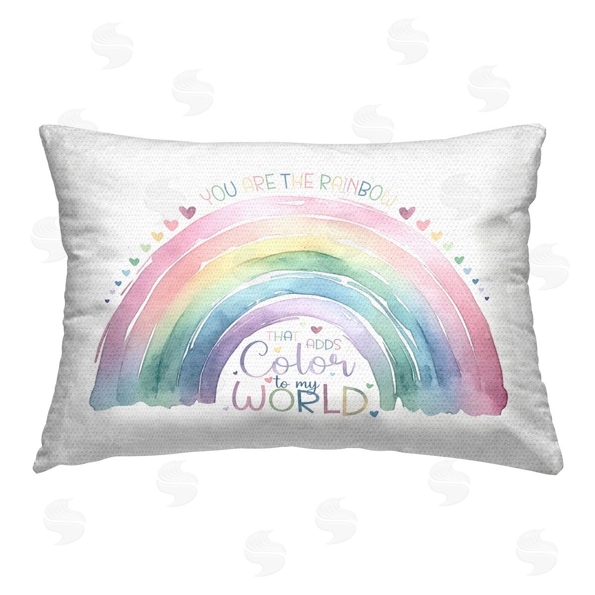 Amanda Greenwood Inspirational Pastel Rainbow Outdoor Quick-Dry Polyester Printed Throw Pillow